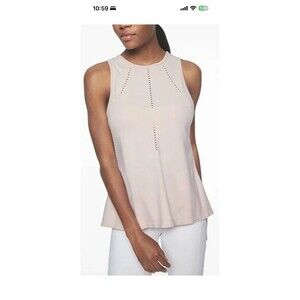 ATHLETA Foothill Seamless Tank Top Women’s XS Light Pink Split Back Gym Yoga